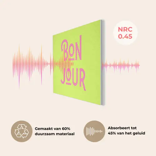 Groen - Roze bonjour - art-deco PET vilt klein -USP_NL