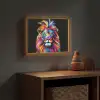 Leeuwen - Kleurrijk - Zwart - Dieren Light Box met batterij (Wandlamp kind) middel -sfeer5_kind