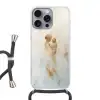 Kind - Moeder - Waterverfschilderij Hoesje iPhone 16 Pro Max met koord klein -3d