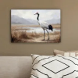 Kraanvogel - Natuur - Realistisch canvas 2cm klein -sfeer3