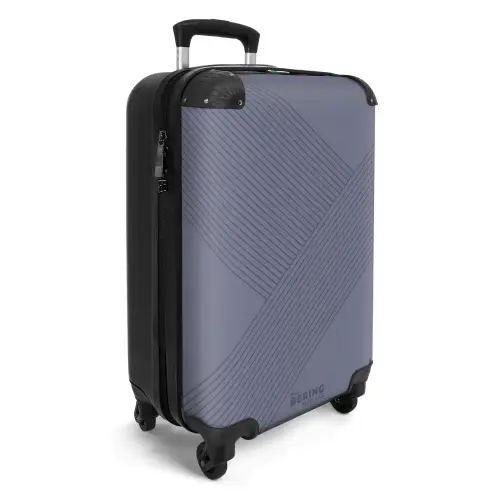 Minimal - Kruisende lijnen op grijsblauw NBS - Handbagage koffer - Unisex middel -productfoto_3d