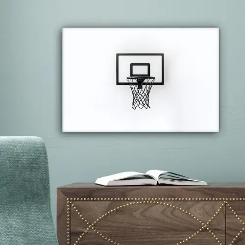 Basketbalbord - Minimalistisch - Zwart canvas 2cm klein -sfeer4