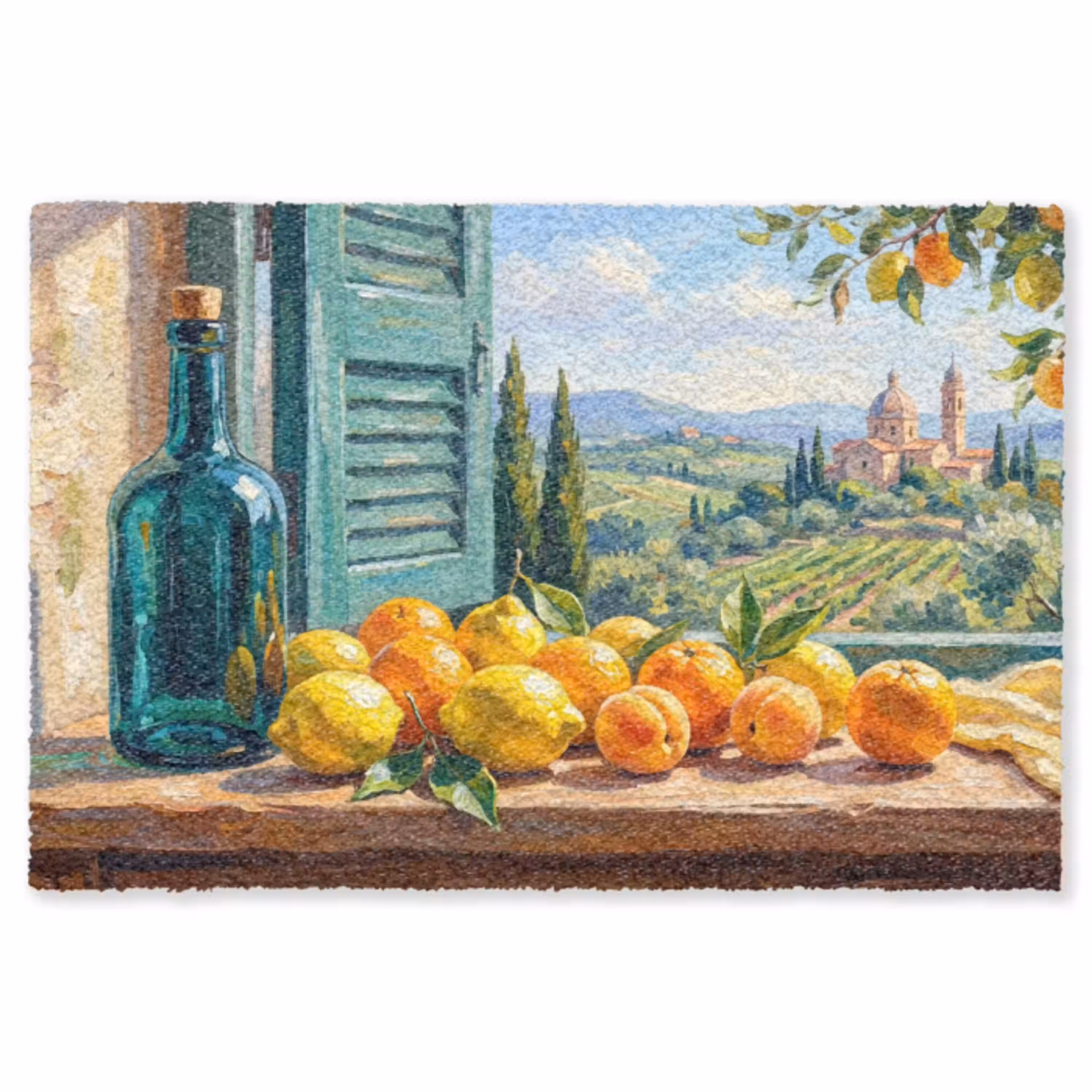 Fles - Fruit - Stilleven Vloerkleed Rechthoek klein -3d