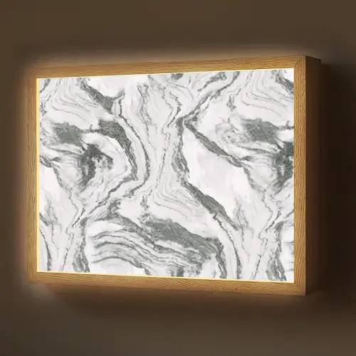 Wit - Marmer - Golvend - Grafiet Light Box met batterij (Wandlamp) middel 907 -z3d_website