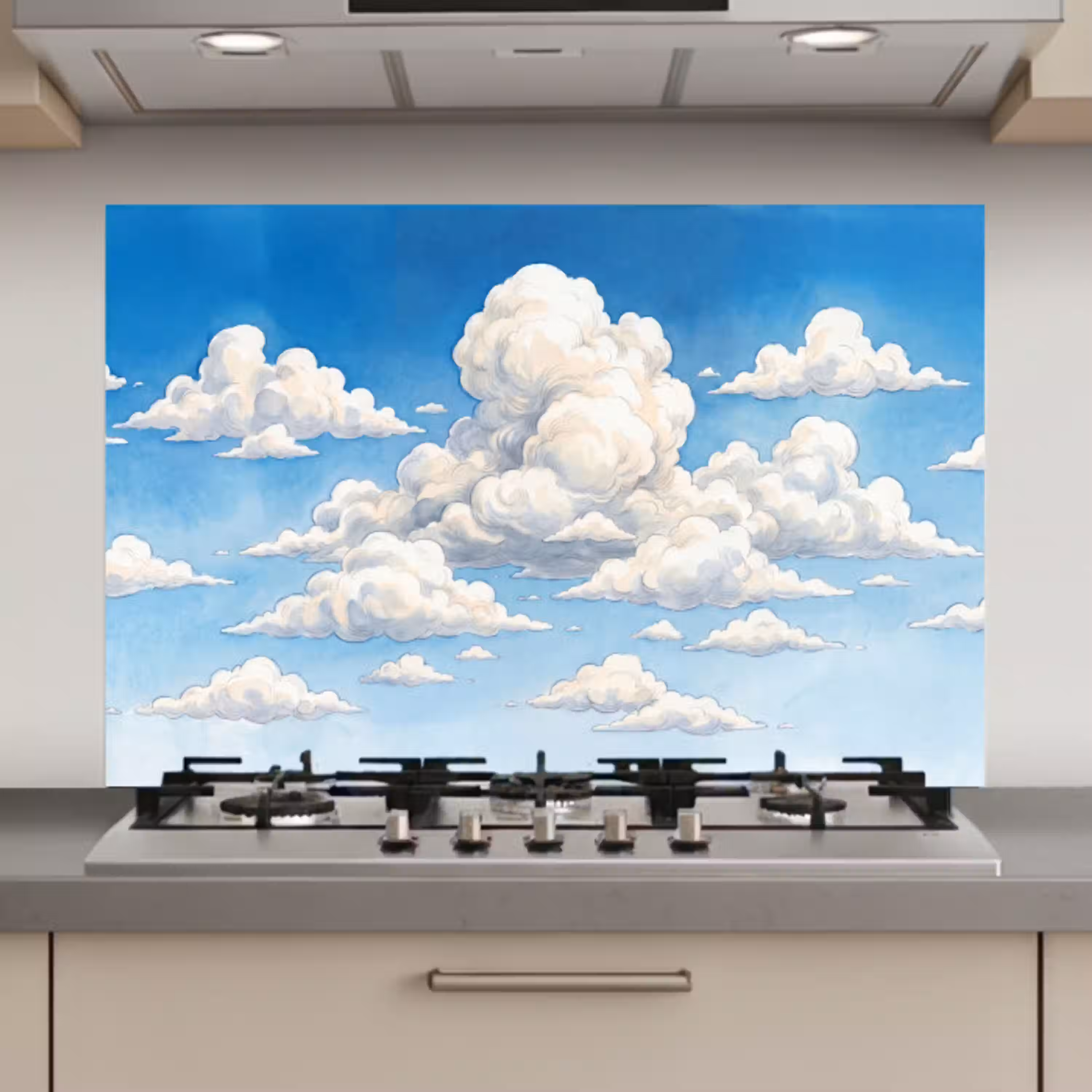 Wolken - Blauwe lucht - Natuur - Modern - Wit keuken achterwand spatscherm klein -3d_website