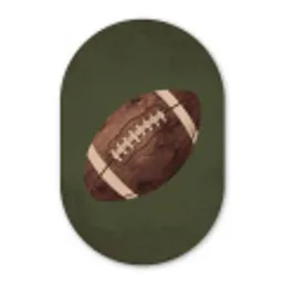Football - Hout - Sport - Groen Wandcirkel Ovaal Forex klein -3d