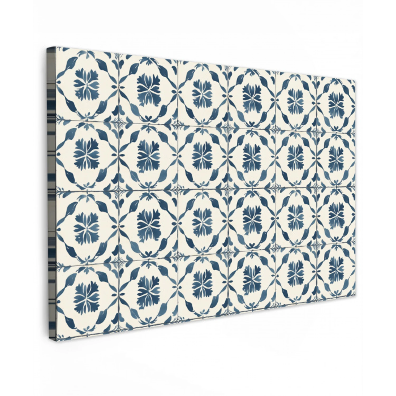 Grafisch - Tegel - Blauw Tuinposter op houten frame 2 cm dik klein 845 -3d