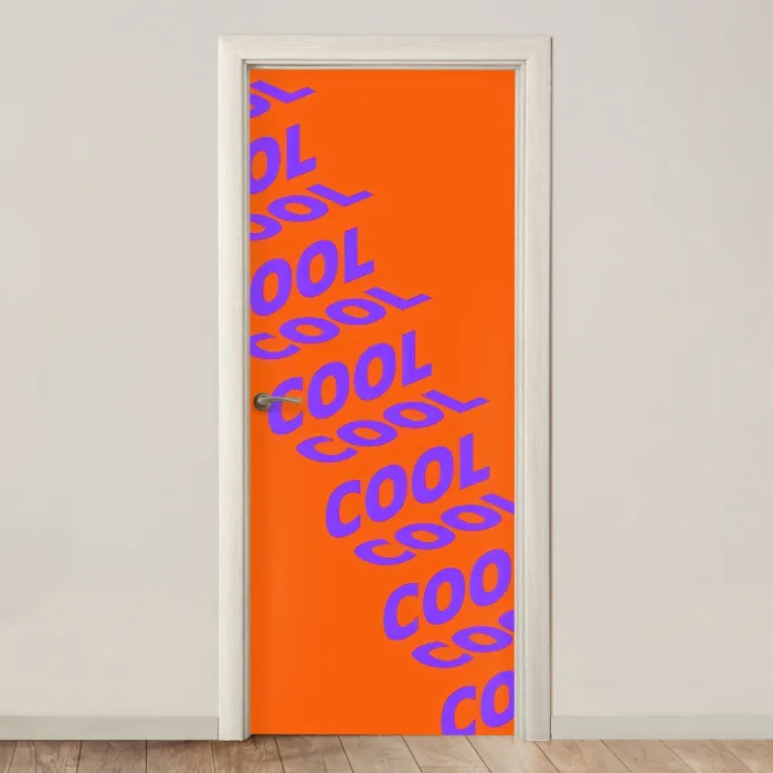 Cool - Paars - Oranje deurposter klein -3d_beige