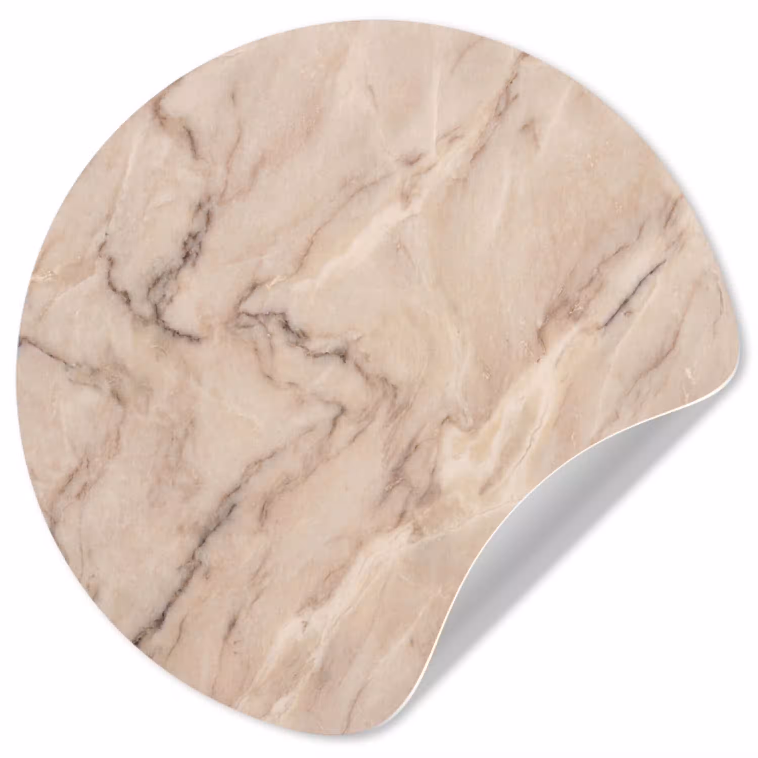 Marmer - Patroon - Abstract - Modern - Beige Wandcirkel behangsticker klein -3d