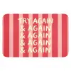 Strepen - Rood - Try again Badmat klein -3d