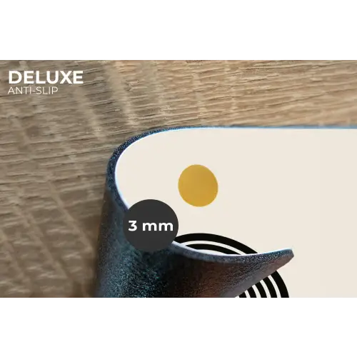 Minimalistisch - Zwarte boog - Gouden cirkel Placemat vinyl groot -closeup