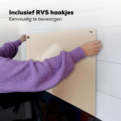 Veer - Minimalistisch - Roze Inductie beschemer met haakjes middel -ky-ophangen-nl