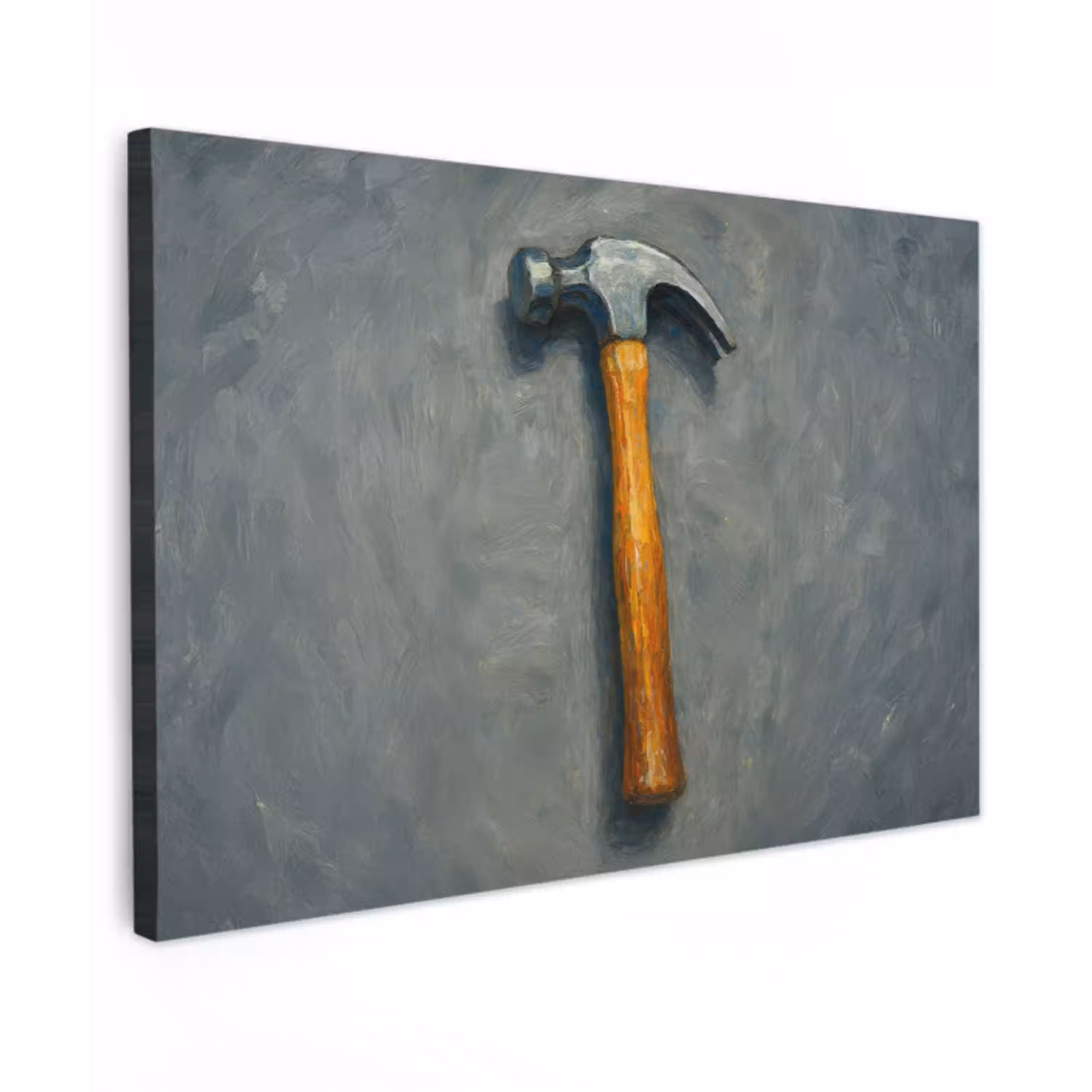Hamer - Schilderij - Gereedschap Tuinposter op houten frame 2 cm dik klein -3d