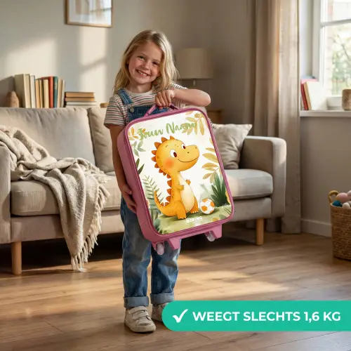 Dino - Voetbal - Oranje Kinderkoffer - Roze klein -sfeer2_NL
