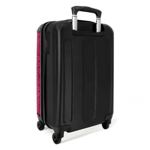 Felroze slangenhuid met symmetrische schubstructuur NBS - Handbagage koffer - Volwassenen Unisex middel -achterkant