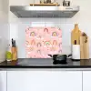 Regenboog - Patroon - Pastel - Handgetekend Inductie beschemer met haakjes middel -sfeer2