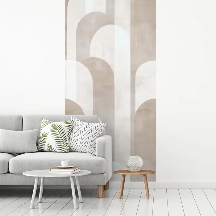 Abstracte bogen - Modern - Beige fotobehang vinyl groot -woonkamer