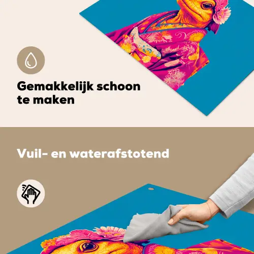 Bloemenkrans - Hagedis - Kimono - Paars Inductie beschemer met haakjes klein -ky-schoon-nl