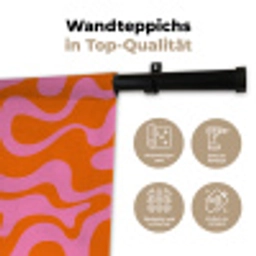 Patroon - Roze - Oranje - Abstract - Modern Wandkleed katoen klein -tsfeer2_DE