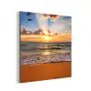 Strand - Zonsondergang - Zee - Wolken - Horizon aluminium wit klein -3d