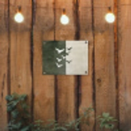 Japandi - Vogel - Groen tuinposter los doek klein -sfeer1