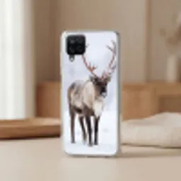 Rendier - Gewei - Toendra - Sneeuw - Wild Telefoonhoesje Samsung Galaxy A12 klein -sfeer2