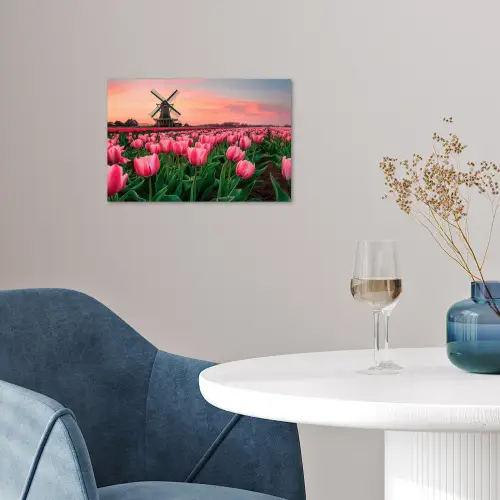 Tulpen - Molen - Nederland poster papier klein -sfeer3