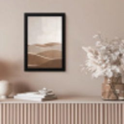 Abstract - Golven - Modern - Beige fotolijst zwart zonder passe partout klein -sfeer5