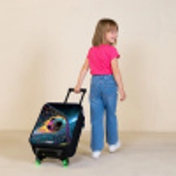 Neon - Net - Voetbal - Kleurrijk Kinderkoffer - Zwart klein -sfeer1