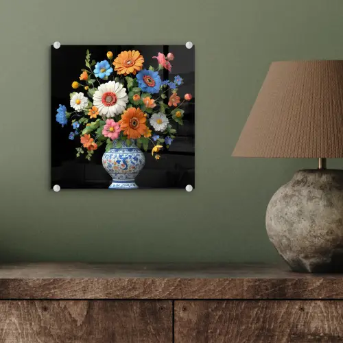 Vaas - Boeket - Bloemen - Kleur plexiglas 5mm klein -sfeer3
