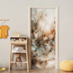 Abstract - Beige - Verf - Kunst - Natuur - Bloemen deurposter klein -sfeer4