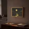 Rivier - Goud - Maan - Vogels Light Box met batterij (Wandlamp) middel -sfeer1