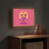 Superheld - Jongens - Rood - Paars Light Box met batterij (Wandlamp kind) middel -sfeer5_kind