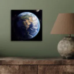 Aarde - Ruimte - Blauw - Groen aluminium wit klein -sfeer2