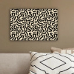 Abstract - Lijnen - Zwart canvas 2cm klein 34 -sfeer3
