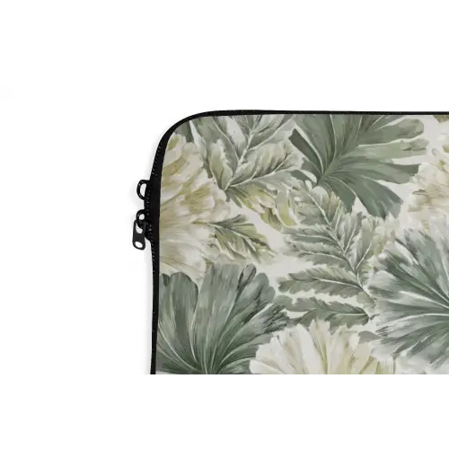 Bladeren - Botanisch - Groen laptophoes neopreen klein 279 -detail