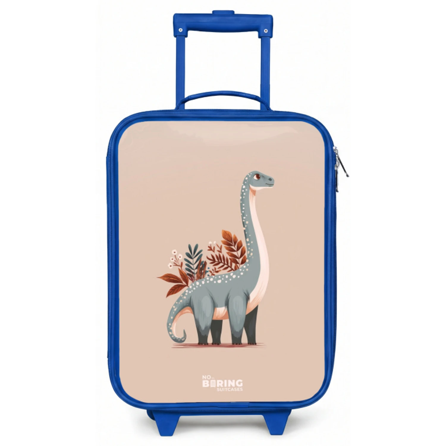 Blauwe dinosaurus op een beige achtergrond Kinderkoffer - Blauw klein -zz3dotto
