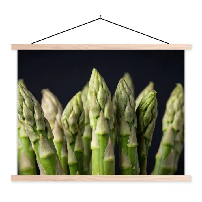 Asperges - Groen - Zwart textielposter latten blank klein -3d