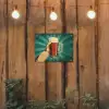 Bierglas - Schuim - Retro - Groen tuinposter los doek klein -sfeer1