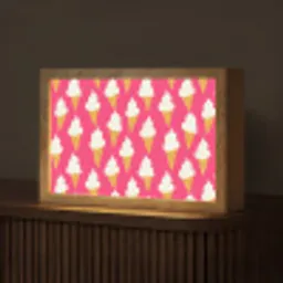 Softijs - Horentje - Roze Light Box met kabel (Tafellamp) klein 924 -z3d_website