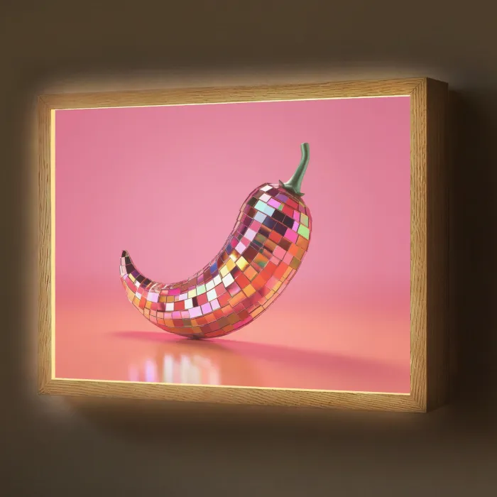 Peper - Disco - Rood - Glitter Light Box met batterij (Wandlamp) middel -z3d_website