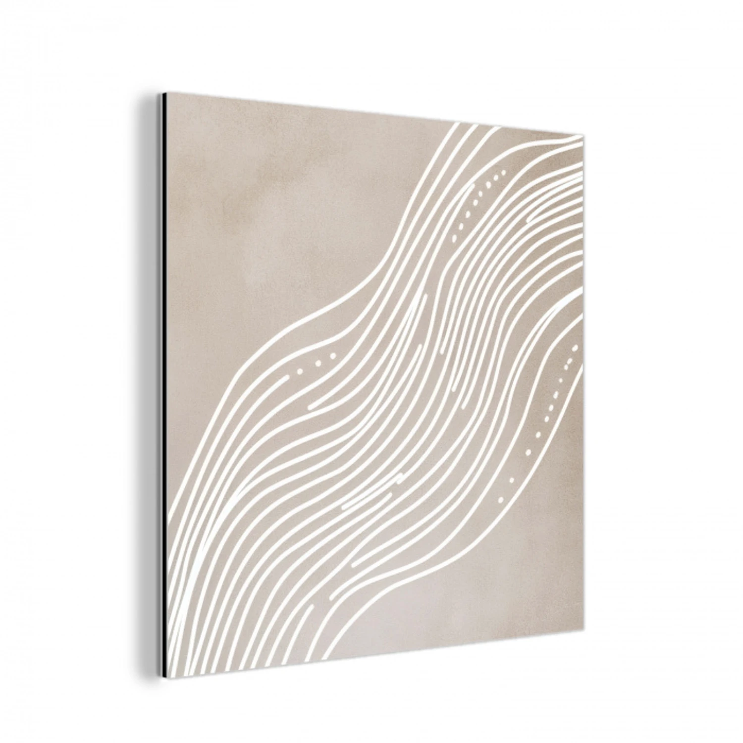 Golvende lijnen - Vloeiend - Zandkleurig aluminium wit klein -3d