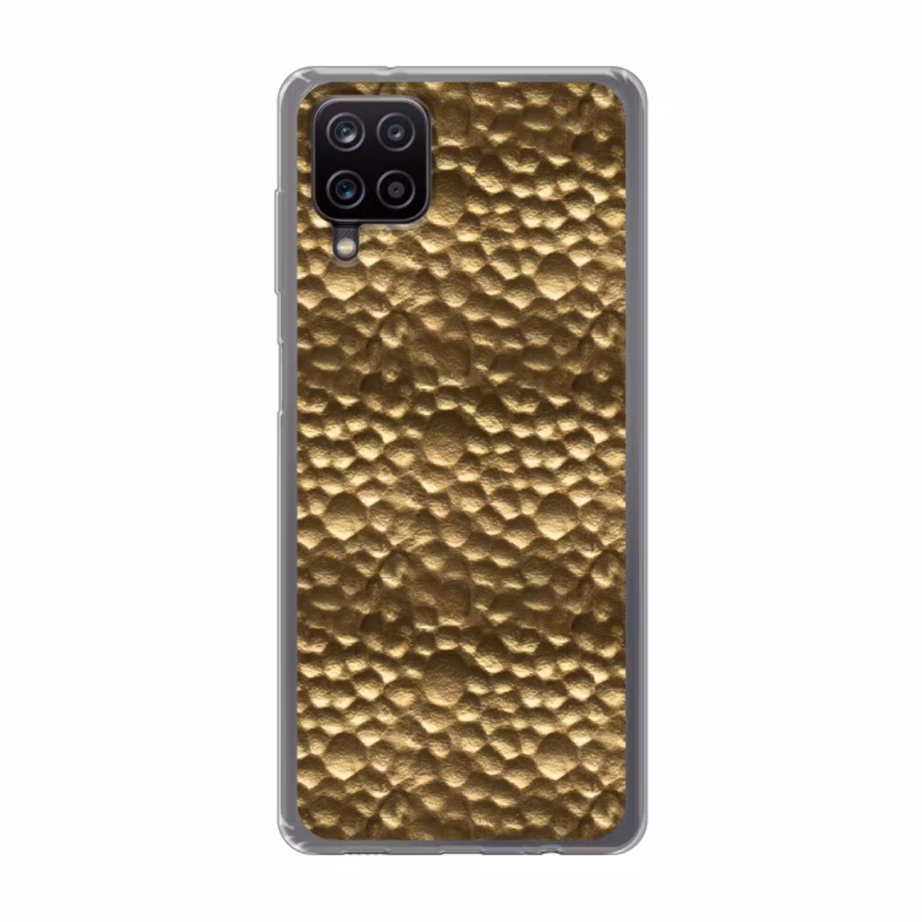 Gehamerd - Reliëf - Textuur - Bronsgoud Telefoonhoesje Samsung Galaxy A12 klein 372 -3d