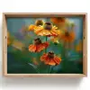Oranje bloemen - Levendig - Wazige achtergrond Dienblad Rechthoek middel -z3d_shopping