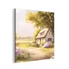 Huisje - Hout - Bloemen aluminium wit klein -3d