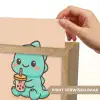 Dino - Boba - kawaii - Oranje Light Box met kabel (Kinderlampje) klein -USP_websiteprintNL