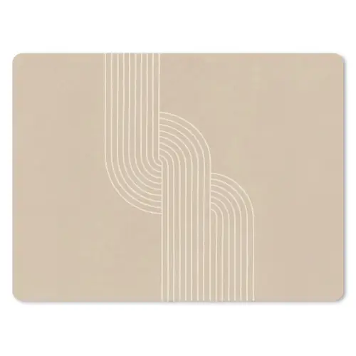 Parallelle lijnen - Lichte textuur - Beige muismat rubber klein -3d