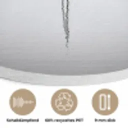 Zeilboot - Zwart - Water - Silhouet Akoestische PET Vilt - Rond klein -closeup_DE