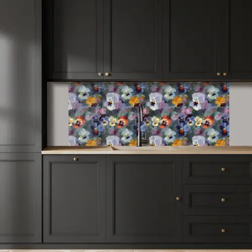 Pastel - Viooltjes - Groen - Patroon keuken achterwand 2 middel 871 -sfeer1