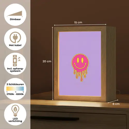 Smiley - Drip - Neon Light Box met kabel (Tafellamp) klein -USP_NL
